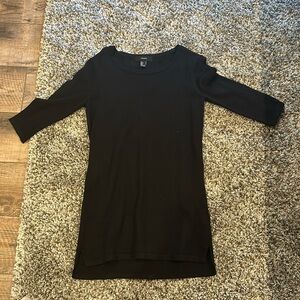 Plain black long sleeve dress
